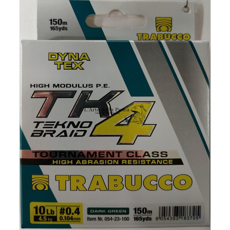 Filo Trecciato Trabucco Dynatek TK4 Tekno Braid Dark Green 150m 0,100mm