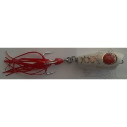 Artificiale Popper Mark White Lures Surface Plug 42g Col. Bianco