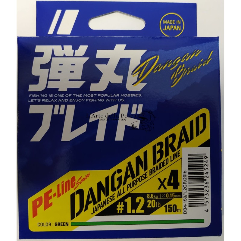 Filo Trecciato Major Craft Dangan Braid 4x 150m 0,15mm 1.2PE 20LB Green