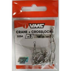 MOSCHETTONE CON GIRELLA IN ACCIAIO VMC 3254 STAINLESS CRANE SWIVEL WITH CROSSLOCK SIZE 3