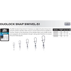 Moschettone Con Girella In Acciaio BKK Duolock Snap Swivel-51